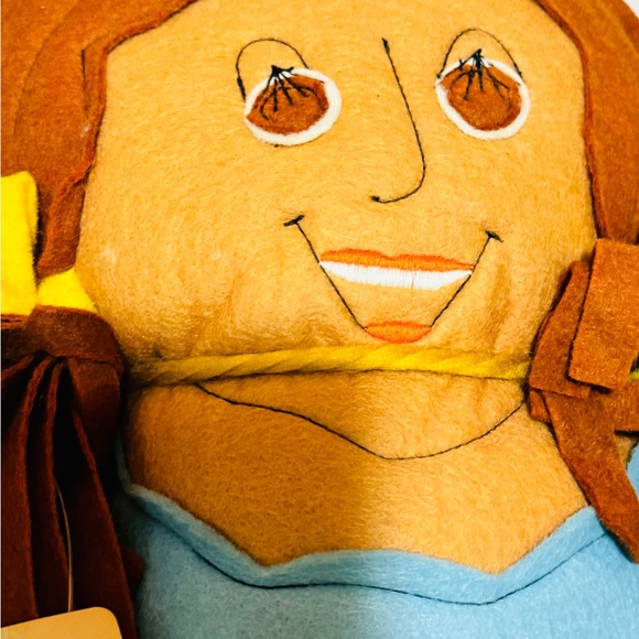 VTG Favorite Things Tennis Player Girl Felt Pillow Plush W/Tag 1977 24 Inch - Picture 2 of 8